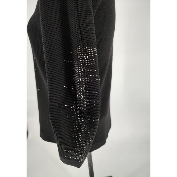 Select + Trend Woman NEW Black Sparkle Pullover Sweater Size Small Stretch Soft - Picture 4 of 10